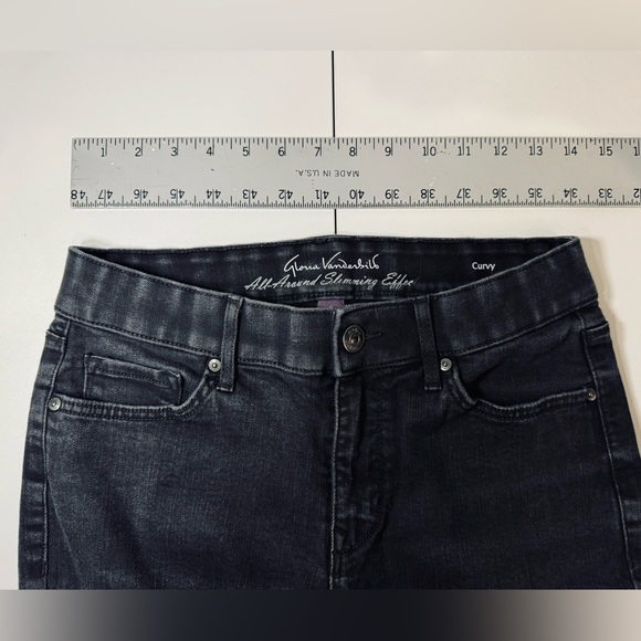 Gloria Vanderbilt Black Wash Jeans Curvy Dark Stretch Denim SZ 6 - Picture 10 of 13